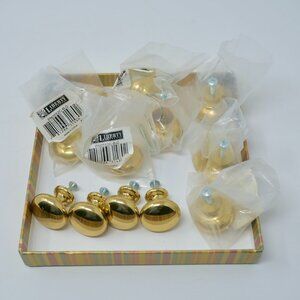NEW Lot of 12 Liberty Hardware Polished Gold Brass Round Cabinet Knobs 1 1/4"